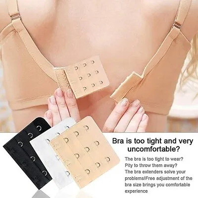 3ROW 235 Hook Bra Extender Extension Bra Strap Strapless Underwear Maternity • £0.99