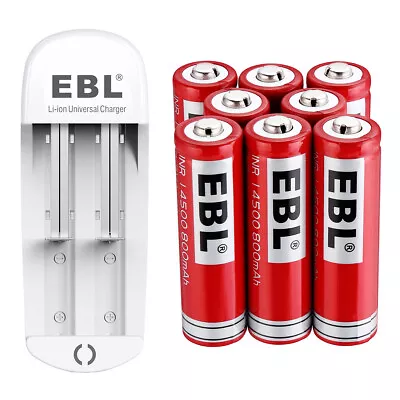 EBL 14500 Battery 3.7V 800mAh Li-ion Rechargeable Batteries & Box + USB Charger • $13.99