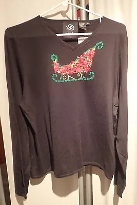 Michael Simon Event Vintage 2002 Sequin Sleigh Sweater NWOT XL Christmas  • $49.99