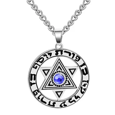 Stainless Steel 6 Point  Star Of David Charm Pendant Necklace For Men Women • $11.99