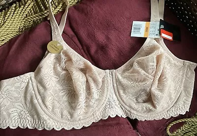 New W/tags Wacoal 851334 Soft Sense Lace Uw Bra 38dd Pale Rose Dust • $24.99