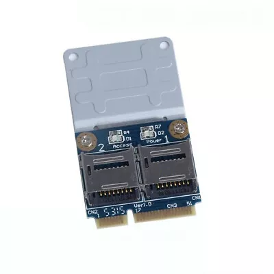 Mini PCI-e Pcie To Dual Micro SD/SDHC/SDXC Adapter PCI-E 2 X TF Reader Card • $12.50