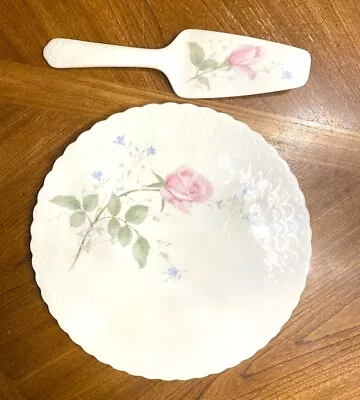 Vintage MIKASA Bone China  April Rose  Pattern Cake Plate And Server Japan • $12