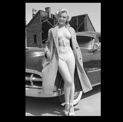 Sexy Marilyn Monroe Bikini PHOTO Gorgeous Pontiac 1950 Hot Movie Lot Pose • $4.28