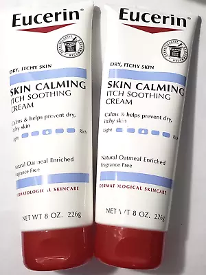 2Eucerin Daily Dry Itchy Skin Calming Full Body Cream8oz No Fragrance Non Greasy • $9.78