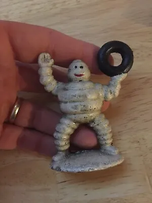 Michelin Tire Man Cast Iron Goodyear Cooper Collector Paperweight Patina METAL • $26.96