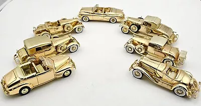 Lot Of 7 National Motor Museum Gold Layered Model Car Minor Damage For Parts/Rep • $28.99