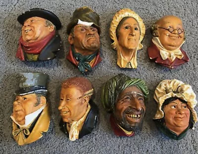 Vintage Bossons England Chalkware Heads Lot Of 8 • $79.99