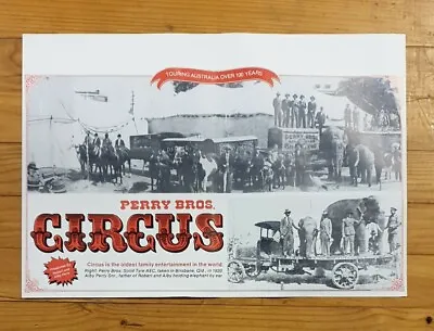 PERRY BROS. Genuine Vintage Australian Circus Tour Poster NOS • $79.99