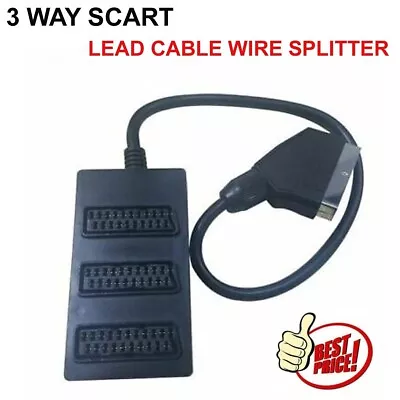 £6.50 • Buy 3 Way Scart Lead Cable Wire Splitter Switch Box Adapter Extension Tv Dvd Video