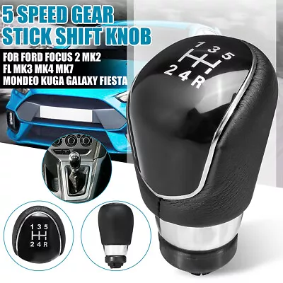 5 Speed Gear Stick Shift Knob Black For Ford Focus MK2 MK3 C-MAX S-Max B-Max • $24.19