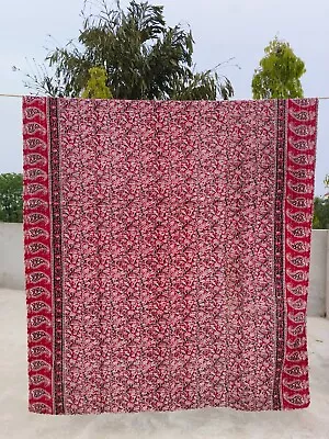 Vintage Kantha Quilt Throw Indian Handmade Bedspread Cotton Blanket Boho Gudari • $33.58