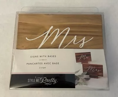 Style Me Pretty Bridal-Wedding Mr & Mrs Wooden Table Signs With Bases Brand New • $18