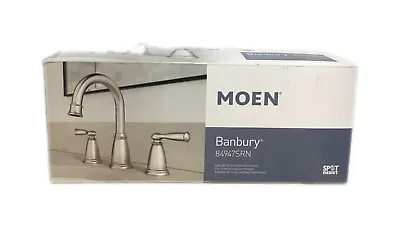 MOEN Banbury 8 In Widespread High-Arc Bathroom Faucet Spot Resist Brushed Nickel • $89.95