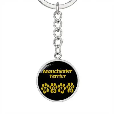 Manchester Terrier Mama Circle Keychain Stainless Steel Or 18k Gold Dog Mom Pen • $64.95