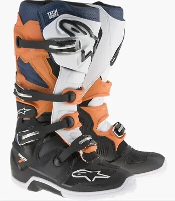 Alpinestars Tech 7s Youth Motorcross ATV MX Offroad Boots 7 Black White Orange • $650.90