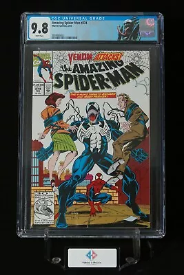Amazing Spider-Man #374 ~ CGC 9.8 ~  Venom Attacks!  ~ Custom Venom Label ~ 1993 • $149.99