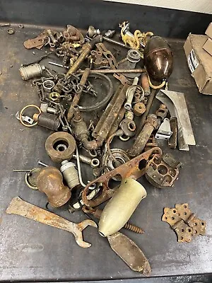 Hardware Project Art Repurpose Steampunk Lamp Hinge Metal  Parts Junk Lot 1 • $9