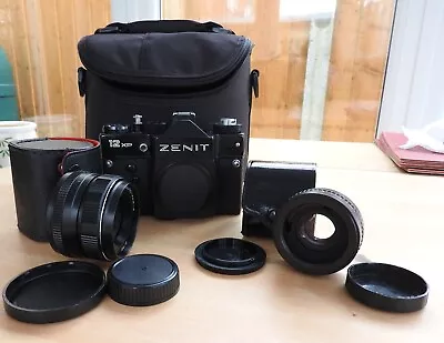 Zenit 12XP 35mm Film Camera With Helios-44M-4 2/58mm Lens And 2x Converter • £75