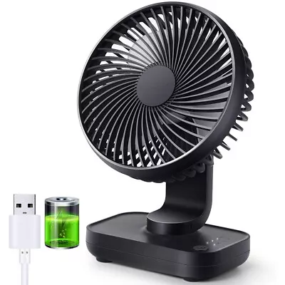 4 Speeds Mini USB Desk Fan Quiet Personal Cooler Rechargeable Portable Table Fan • £14.95