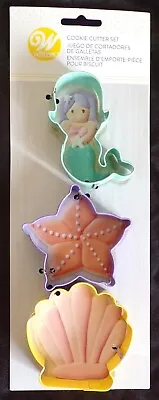 Cookie Cutter Set Mermaid Starfish Seashell Metal 3 Pack Wilton • $9.95