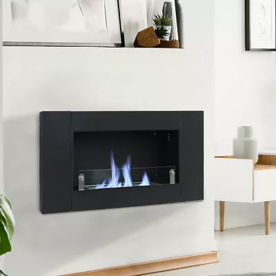 Stainless Steel Wall Mount Insert Bio Ethanol Fireplace Warmer Living Room Stove • £209.95