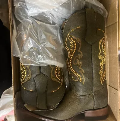 Rebelde Cowboy Boots Pointer Toe Men’s Size 8 Piel Craqueladado Mx 27Mantequilla • $85