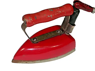 Vtg Glad Iron Clothing Iron Red Bakelite Swivel Cord WAAGE Electric Co. New York • $24.99