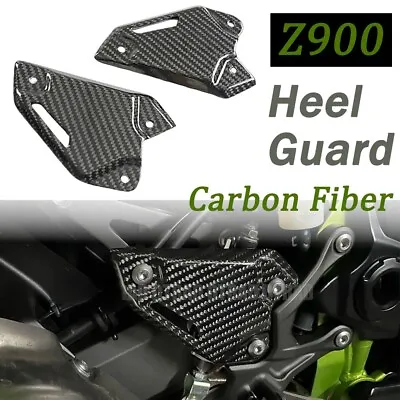 Carbon Fiber Motorcycle Heel Guard Foot Peg Plate For Kawasaki Z900 2017-2023 • $65