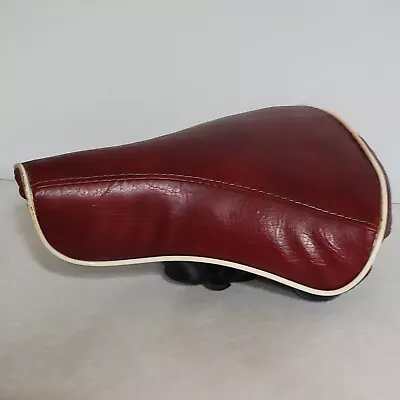Vintage PERSONS Burgundy Vinyl/Faux Leather BICYCLE SEAT  • $29.99