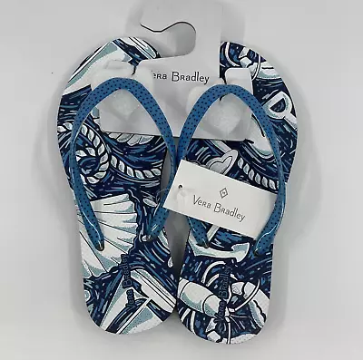 Vera Bradley Women's Flip Flops Color Blue With Design Size Small 5-6 NWT • $19.99