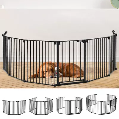 Folding Pet Gate Stair Doorway Dog Fence Safety Barrier Divider Safe SecureGuard • £59.95