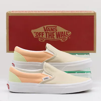 Vans Classic Slip-on Unisex Trainers Uk 5.5 Eu 38.5 Suede Beige Orange Rrp £60 M • £32.50