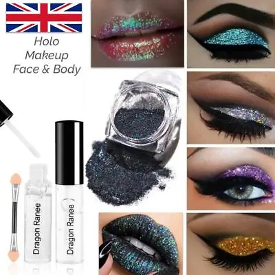 Holographic Glitter Eyeshadow Makeup Fix Gel Face Body Glue Chameleon Mermaid UK • £0.99