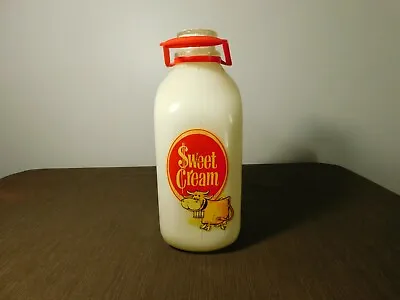 Vintage Sweet Cream Cow Half Gallon Milk Bottle • $55.99