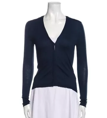 Max Mara Cashmere Cardigan Button Front Blue Size Large • $49