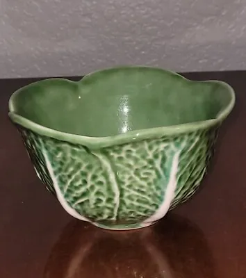 Olfaire Majolica Green Cabbage Small Bowl Portugal Vintage Glazed 3 Inches Tall • $14.95