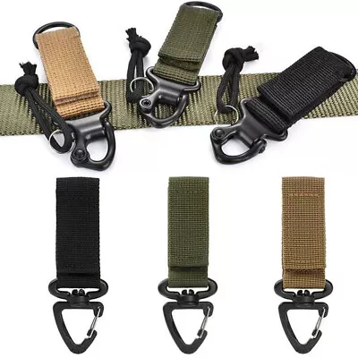 Tactical Gear Clip Carabiner Keychain Belt Webbing Military Hanger Key Chain • $5.98