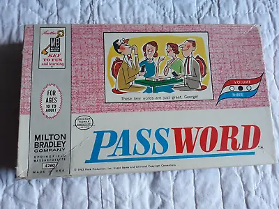 Vtg Milton Bradley Password Board Game 1962 Complete Ages 10-Adult No Odors • $8.50