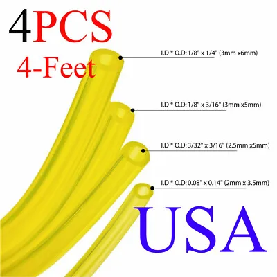 4 Sizes Gas Fuel Line Hose Yellow 16Ft Fuel Tube For 2 Cycle Small Engine USA • $9.49