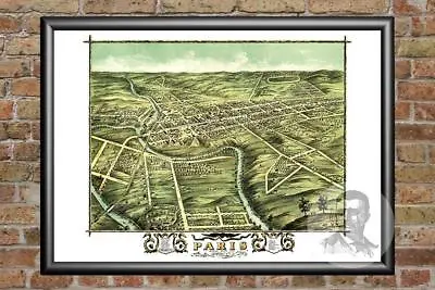 Old Map Of Paris KY From 1870 - Vintage Kentucky Art Historic Decor • $59.99