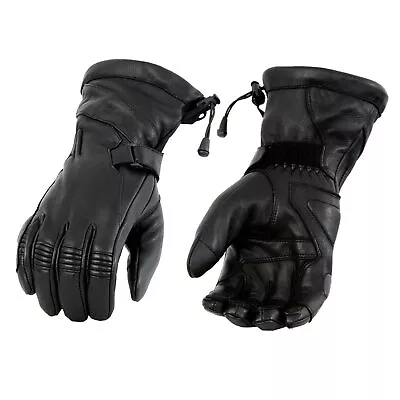 Milwaukee Leather MG7518 Men's Black Deerskin Gauntlet Motorcycle Hand Gloves W/ • $54.99