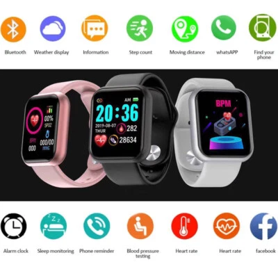 $14.95 • Buy Smart Watch Bluetooth5.0 Fitness Heart Rate Blood Health Monitor For IOS Android
