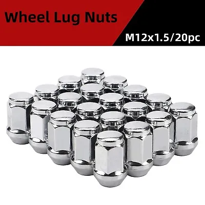 M12x1.5 Lug Nuts Chrome Lug Nuts Acorn 19mm Hex 1.38  Tall Set Of 20 Lug Nuts • $13.39