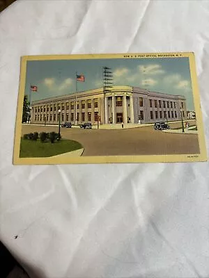 Rochester New York Postcard  U.S. Post Office  Street View / Metro Linen C1940s • $0.99