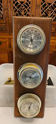 Vintage Taylor 3 Piece Thermometer - Barometer ~ Humidity On Hanging Wood Board • $5