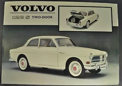 1962-1963 Volvo 122S 2-Door Sedan Sales Brochure Sheet B18 Excellent Original • $8.95