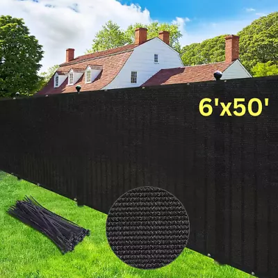 6x50ft Black Fence Windscreen Privacy Screen Shade Cover Fabric Mesh Tarp USA • $39.50