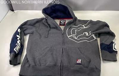 Ecko Unltd Men's Large Logo Gray Blue Full Zip Hoodie Size XL • $9.99