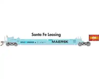 HO-Gauge - Athearn - Santa Fe (ex-Maersk) Maxi I Well Car - Early 5-Pk • $239.99